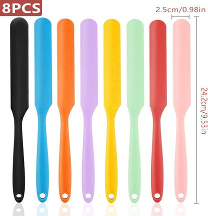 Mini Silicone Spatula Set 6 Pack – Heat-Resistant,Reusable & Non-Stick Spatulas for Baking,Cooking & Mixing – Dishwasher Safe,Multi-Color,Child-Safe Design Tnkcter