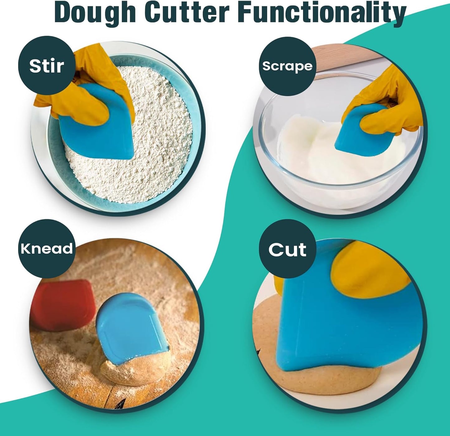 SULLINS Pan Scraper, Pack Of 3 | Pan Scraper Tool | Pot Scraper | Dish Scraper | Dish Scraper Tool | Unique Silicone Grip Design - No Slipping Unlike Other Scrapers