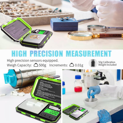 Fuzion Digital Pocket Scale, 500g x 0.01g Gram Scale, Mini Scale 6 Units Jewelry Scale with LCD Display, Tare Function for Food, Jewelry, Coin, Coffee