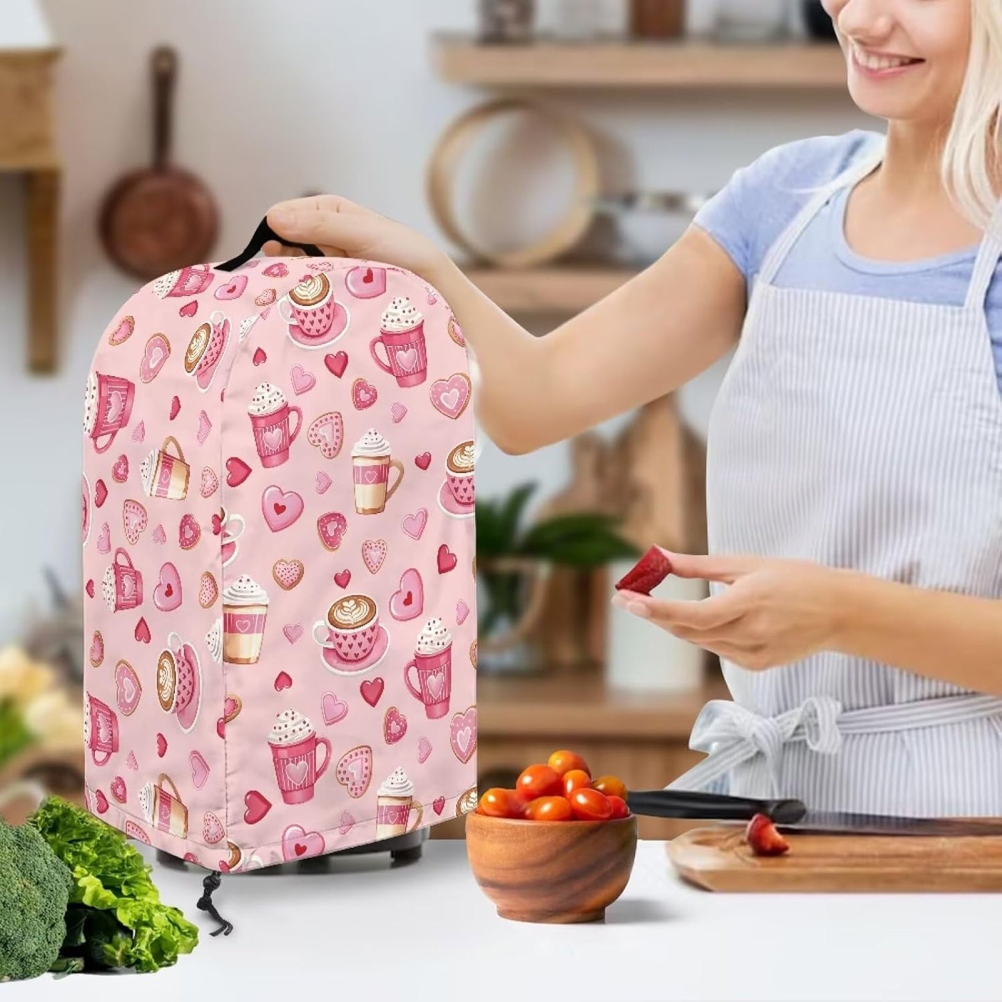Coffee Pastry Blender Dust Cover with Drawstring Field Stand Mixer or Coffee Maker Cover Anti Fingerprint Polyester Appliance for Home Kitchen Decor