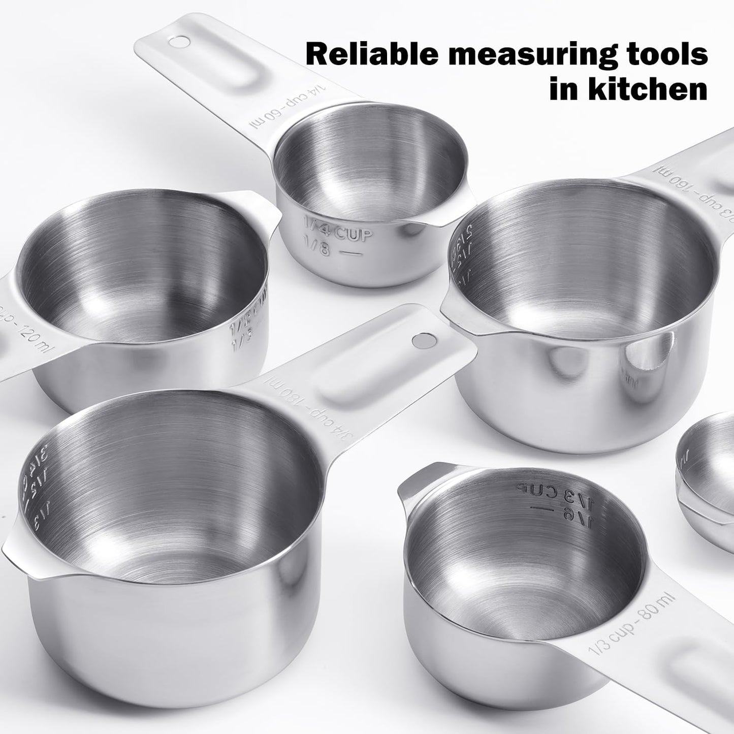 20PCS Measuring Cups and Spoons Set, Stainless Steel Stackable Nesting Measuring Set with Leveler for Baking, Cooking, Dry & Liquid Ingredients