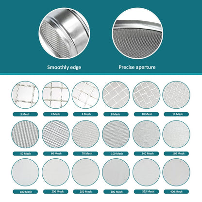 304 Stainless Steel Mesh Lab Sieve, 80 Mesh (0.2mm) Aperture Test Sieve, 4inch(10cm) Diameter Economy Standard Analysis Sample Test Sieves for Industrial Laboratory Homes - Colors A