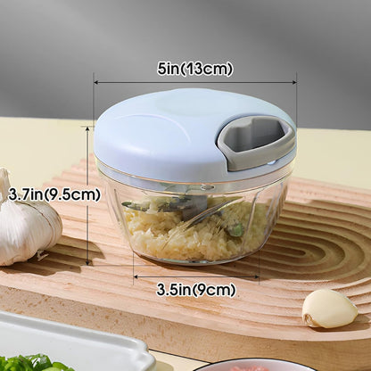 Vegetable Chopper Manual Hand Pull String Onion and Garlic Mincer Chopper 500ml Small Fruit and Veggie Cutter Portable for Ginger Chili Pepper Meat Salad - Pink