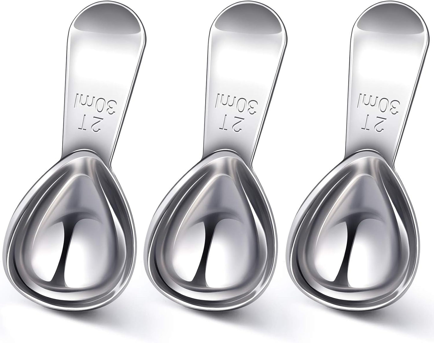 Patelai 3 Pieces Coffee Scoop Tablespoon Measuring Spoons Stainless Steel Coffee Scoops Short Handle Tablespoon for Tea Sugar Kitchen Gifts(15 ml,Silver)