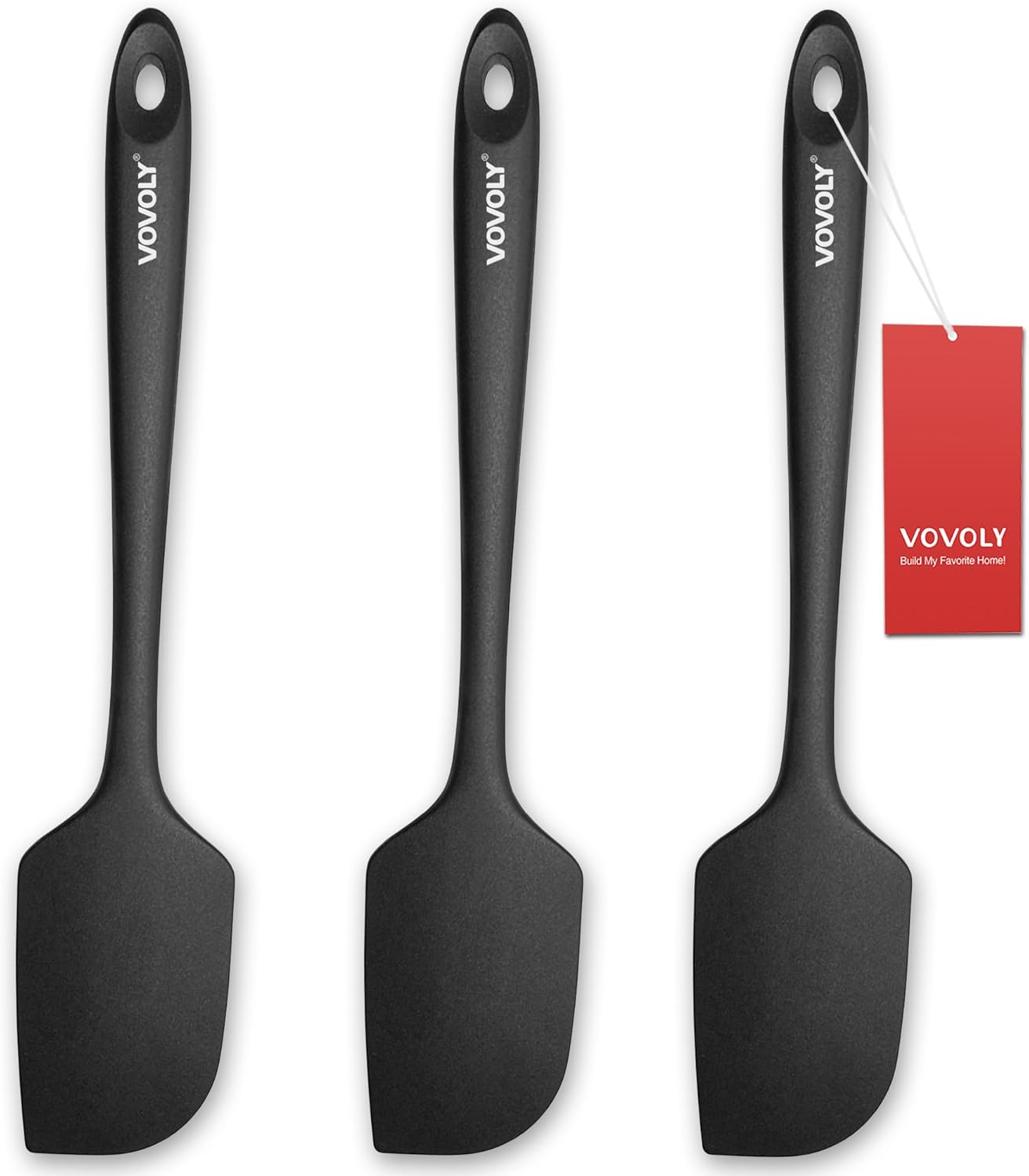 3 Pack Large Silicone Spatula for Kitchen,600°F Heat resistant Rubber Spatulas for Baking,Cooking, Scraping,and Mixing,Non Stick Kitchen Utensils, BPA Free, 11.2 IN, Khaki