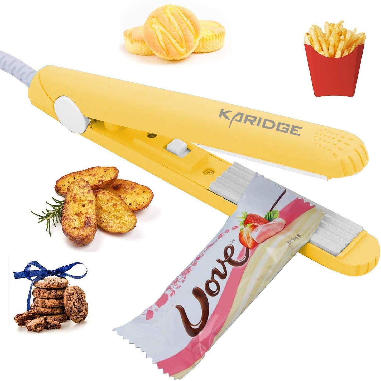 Karidge chip Bag Sealer Mini, Handheld Heat Sealer for Chip Bags and Mylar Bags, Portable Bag Resealer for Food Storage - Black