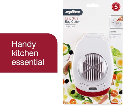 ZYLISS Egg Slicer - Non Slip, Egg Cutter and Wedger with Built in Shell Piercer
