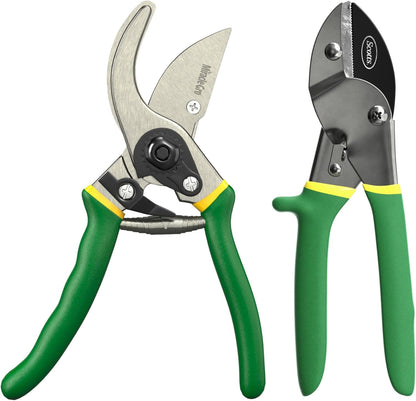 Miracle-Gro 8 in. All-Purpose Steel Garden Utility Shears with Serrated Blades – Comfort Grip Yard and Garden Scissors for Pruning Plants, Flowers, and Herbs