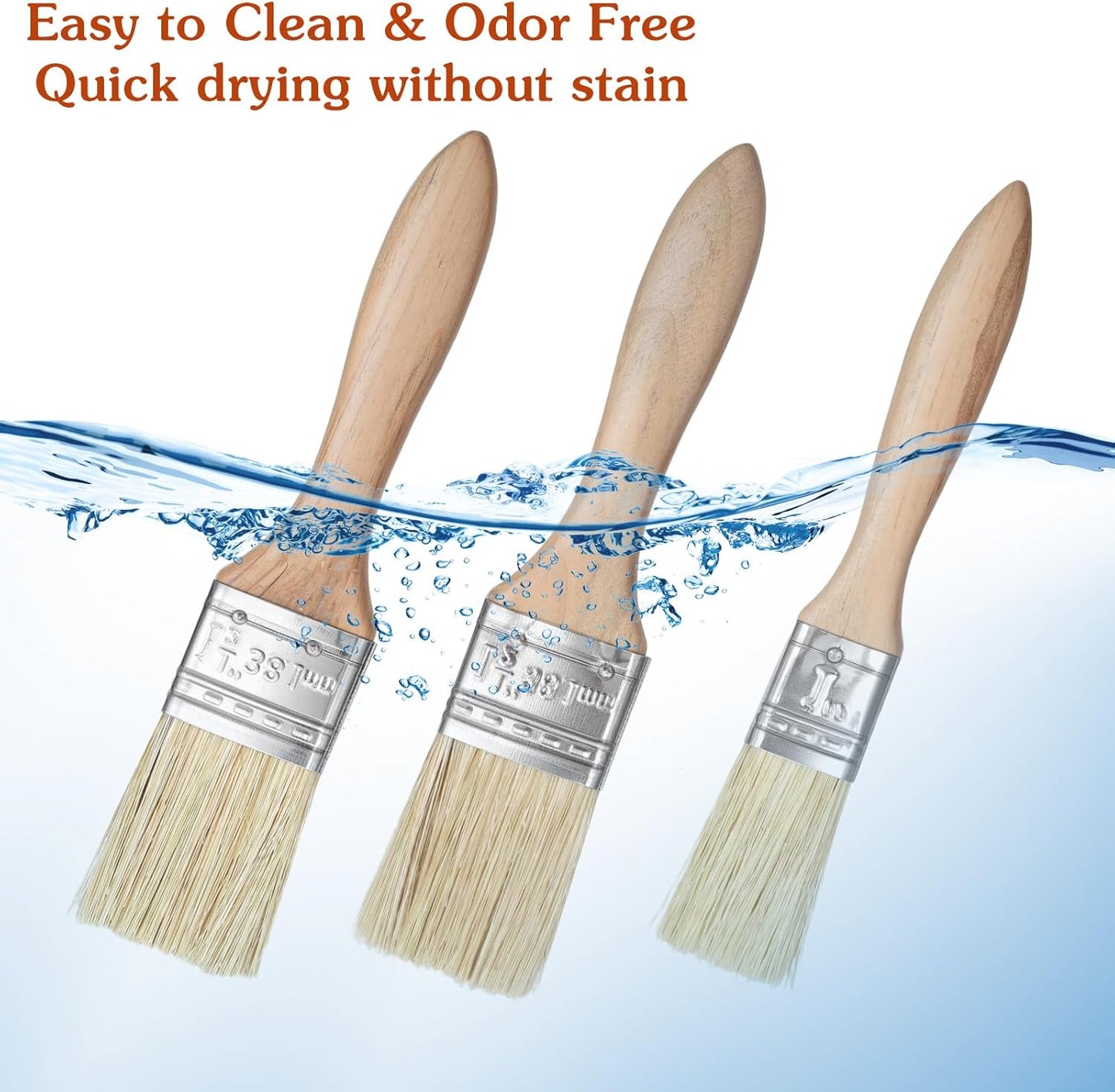 3 Pcs Pastry Brush Basting Brush BBQ Brushes Boar Bristles Wooden Handle Brushes for Applying Marinades, Sauces, Oils, Egg and Baking (1 Inch, 1 1/2 Inch)