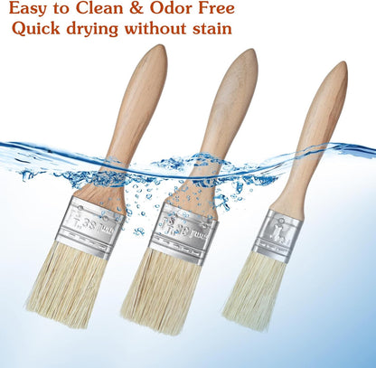 3 Pcs Pastry Brush Basting Brush BBQ Brushes Boar Bristles Wooden Handle Brushes for Applying Marinades, Sauces, Oils, Egg and Baking (1 Inch, 1 1/2 Inch)