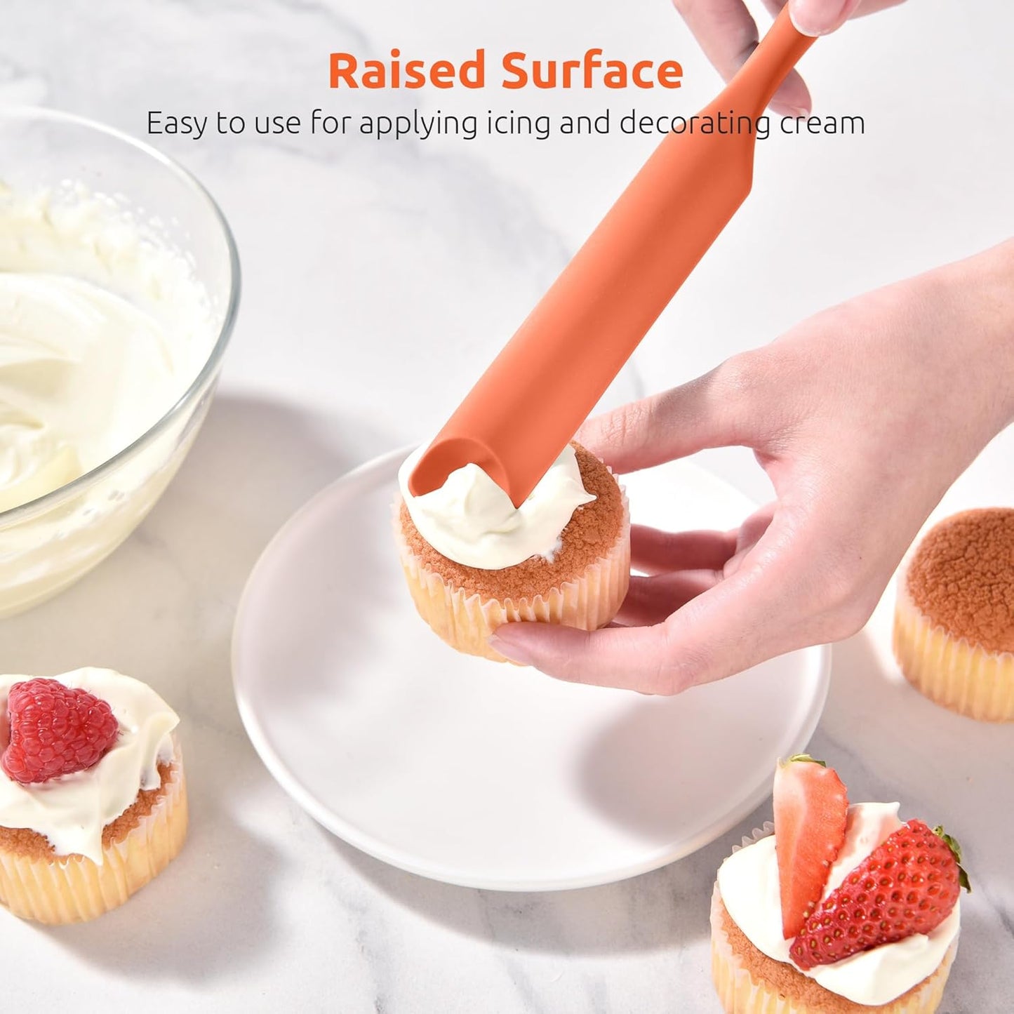 U-Taste Skinny Silicone Jar Spatula: 600ºF Heat-Resistant Food-Grade 10in Long Narrow Sourdough Stirring Stick, Seamless Flexible Peanut Butter Spreader for Scraping Icing Bread Cream, Jam (Aqua Sky)