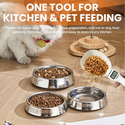Digital Measuring Spoon Scale, Electronic Food Scoop with Conversion, Kitchen Adjustable Smart Weighing Cup for Home Cat Dog Pet, Cooking Tool Baking Gadgets in Grams with Lcd Screen(#A-1pc)