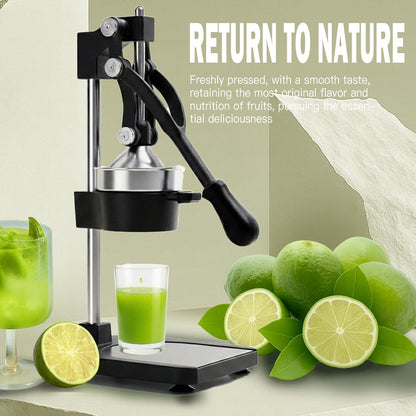 Cast Iron Juicer Hand Press – Heavy Duty Manual Citrus Juicer, Professional Orange Press, Stainless Steel Lemon Squeezer & Lime Juice Extractor (gray)