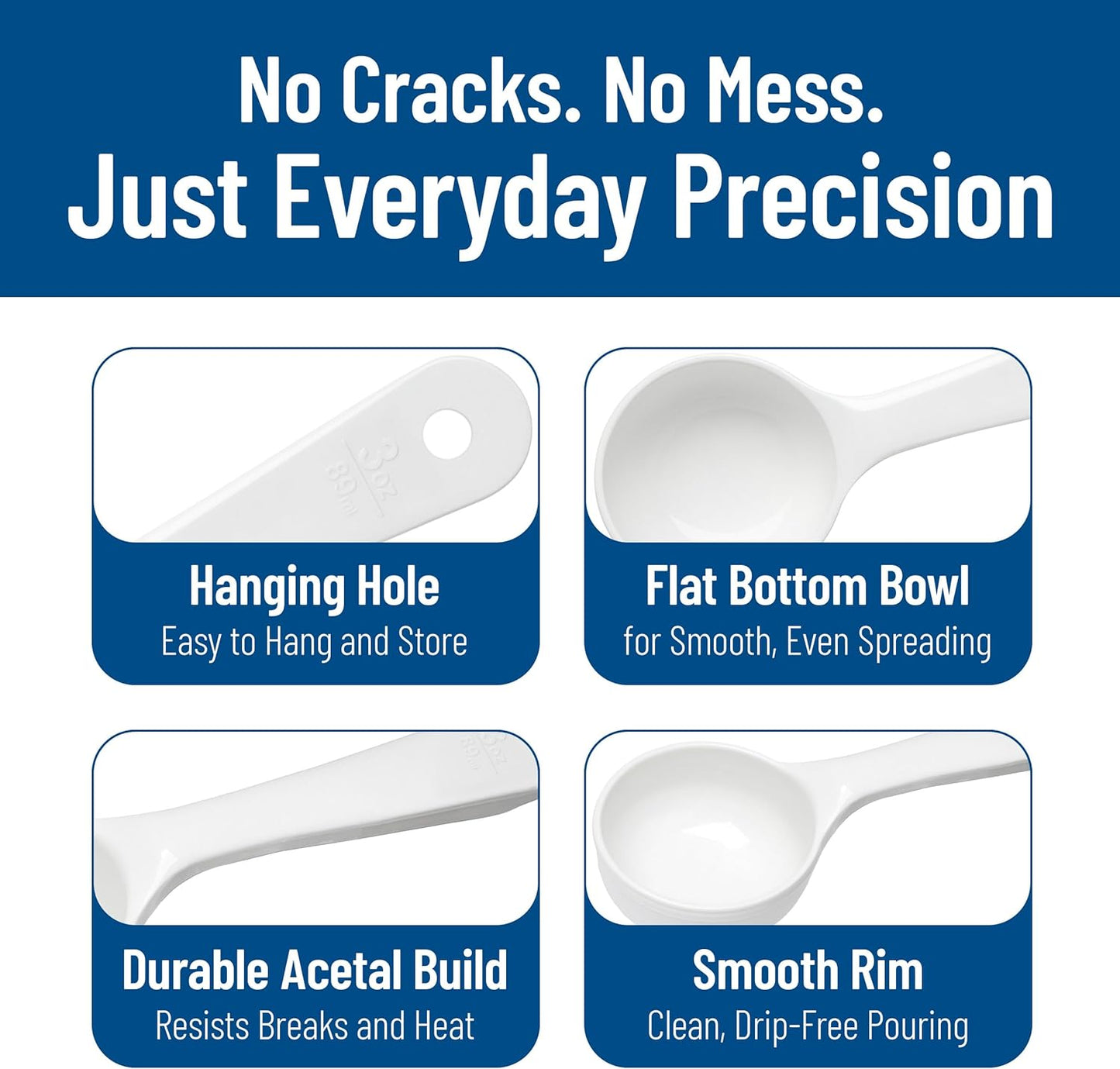 Carlisle FoodService Products 492104 Measure Miser Solid Measuring Spoon with Short Handle, 1 Ounce, Yellow