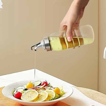 Olive Oil Dispenser Bottle, Syrup & Vinegar Glass Pour Bottles for Kitchen, Cooking Soy Sauce Dispenser, Cruet Salad Dressing Shaker Bottle Container, 7 oz (200ml)
