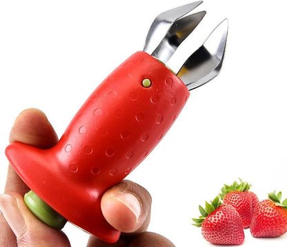Multifunctional strawberry sheller, tomato sheller, suitable for fruit strawberry tomato corer clip, red