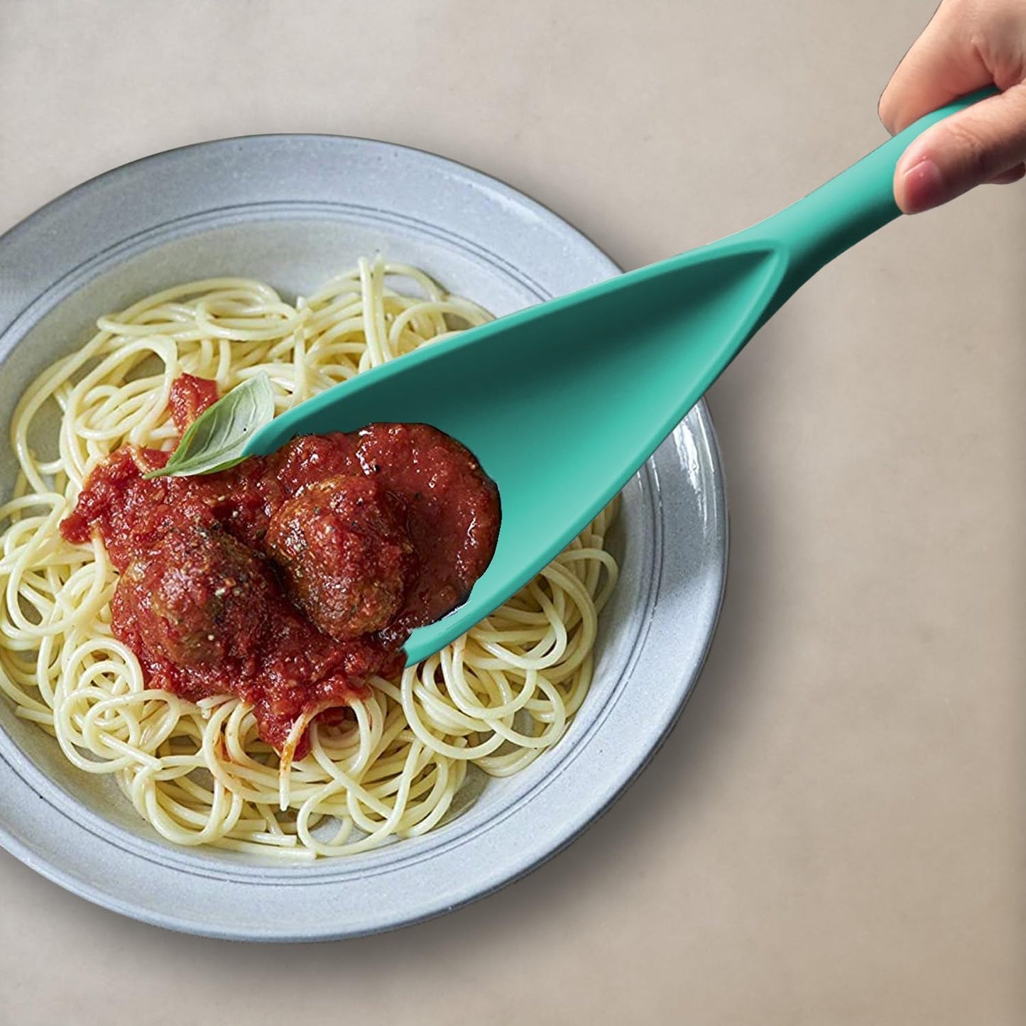 Silicone Spatula Spoon, Great for Both Cooking and Serving Durable BPA-Free Matte Black Silicone, Seamless Design, Safe for Nonstick Cooking Surfaces, 2-Pcs, Gray