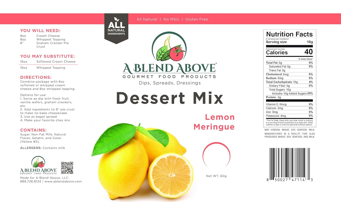 A Blend Above Banana Cream No-Bake Dessert Mix, 3 Pack, No-Bake Cheesecake, Fruit Dip, Dessert Mix, Bagel Topping, Frosting, Cheesecake Filling, Quick and Easy to Make, Makes 16 Ounces, Cream Cheese,