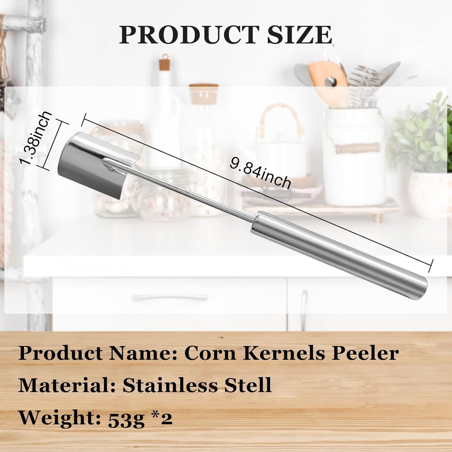 Corn Peeler Stainless Steel Corn Stripper Tool for Fast Kernel Removal, Kitchen Canning & Salad Prep Gadget, Heavy Duty Blade with Ergonomic Non-Slip Grip for Chefs and Home Cooks 2PCS