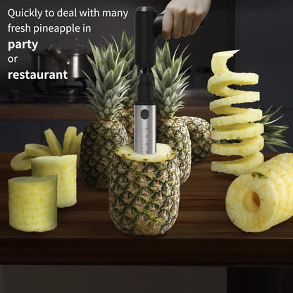 Newness Pineapple Corer Cutter, [Upgraded, Electric & Manual] Stainless Steel Fruit Pineapple Slicer with Electric Drill Accessory [Easier & Faster], Sturdy Pineapple Core Remover Kitchen Tool