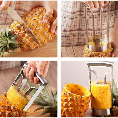 Stainless Steel Pineapple Cutter Corer,Peeler Fruit Slicer Corer Remover Kitchen Tool