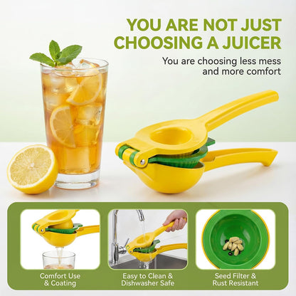 Stainless Steel Manual Juicer Citrus, Lemon Squeezer, Fruit Juicer Lime Press Metal, Professional Hand Juicer Kitchen Tool Bar Juicer for Bartender Accessories