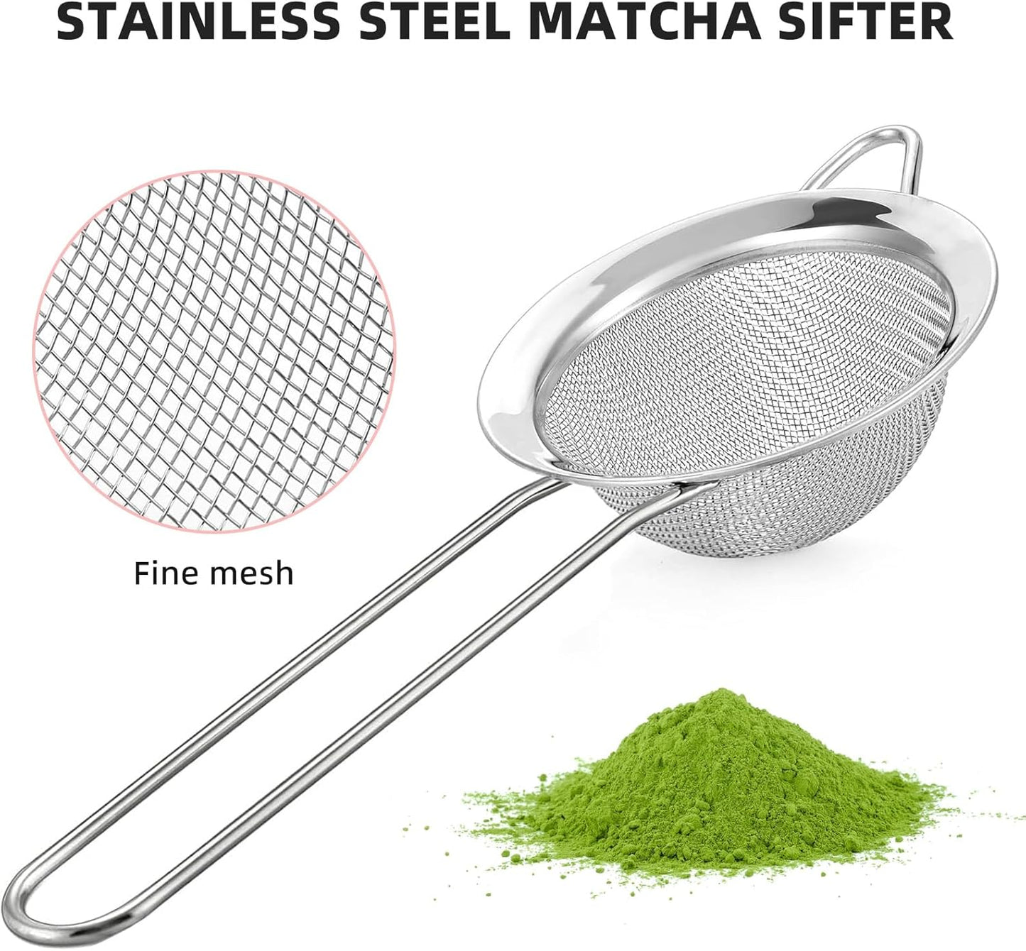 Matcha Whisk Set - Premium Complete Ceremonial Grade Matcha Set with Bamboo Whisk, Matcha Bowl with Spout, Scoop, Sifter & Holder - Authentic Japanese Tea Kit for Traditional Tea Preparation