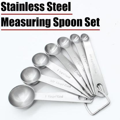Luomorgo 4 Pc Set Measuring Spoons - Stainless Steel, 1/64, 1/32, 1/16, 1/8 tsp for Dry & Liquid Ingredients