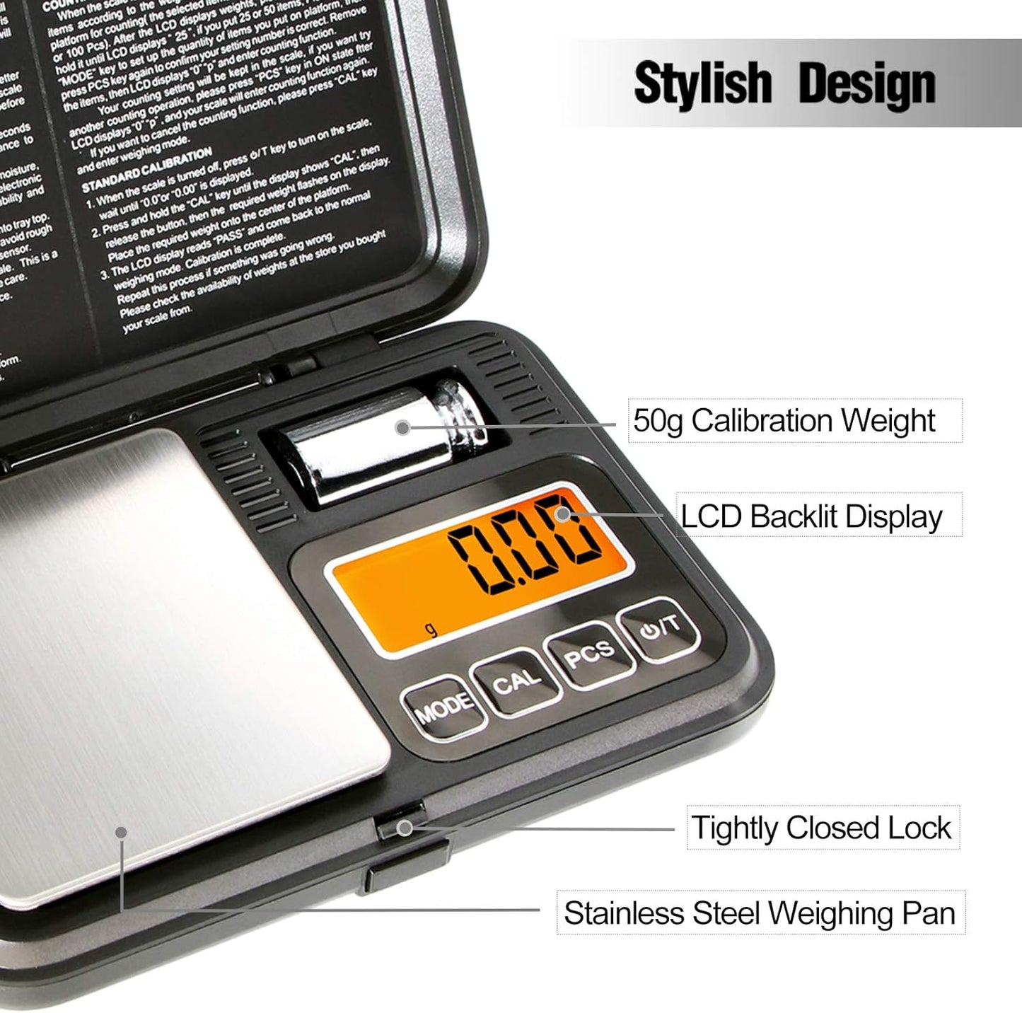 Fuzion Digital Pocket Scale, 500g x 0.01g Gram Scale, Mini Scale 6 Units Jewelry Scale with LCD Display, Tare Function for Food, Jewelry, Coin, Coffee