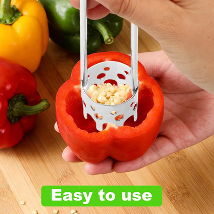 2pcs Fruit & Vegetable Corers & 1pcs Stem Remover, Stainless Steel Kitchen Tool Set Silver Fruit Vegetable Cores Tools Include Apple, Strawberry, Tomato, Bell Pepper for Home Restaurant Kitchen