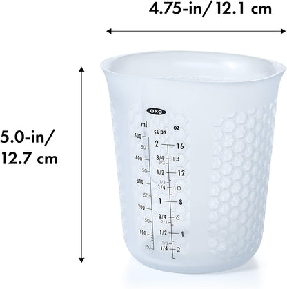 OXO Good Grips 4-Cup Squeeze & Pour Silicone Measuring Cup with Stay-Cool Pattern