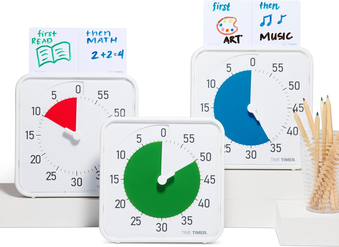 TIME TIMER 8 inch Visual Timer - 60 Minute Kids Desk Countdown Clock with Dry Erase Activity Card, Also Magnetic - for Kids Classroom, Homeschooling Study Tool, Task Reminder, Home and Kitchen Timer