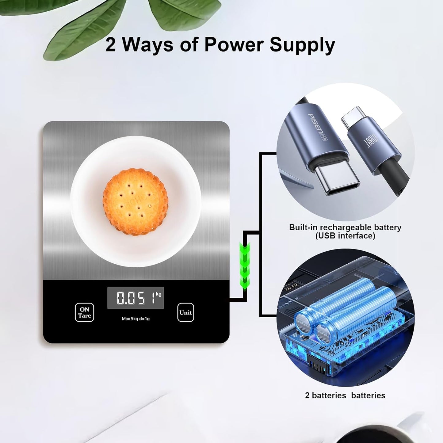 Digital Food Scale, Digital Kitchen Scale Weighing Grams and Ounces, Used for Baking and Cooking Coffee Meals