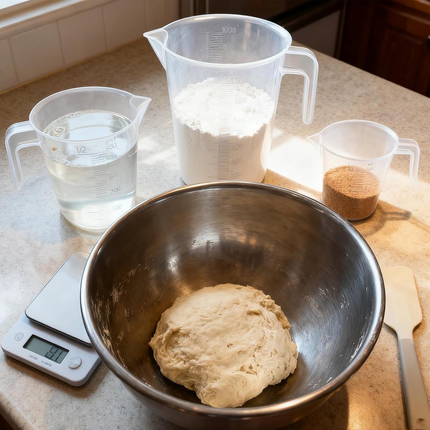 Multi-Purpose Measuring Cup Set - 1/2/4 Cup BPA-Free Unbreakable Plastic - Stackable Dishwasher Safe - Liquid/Solid Measurement - Kitchen Essential