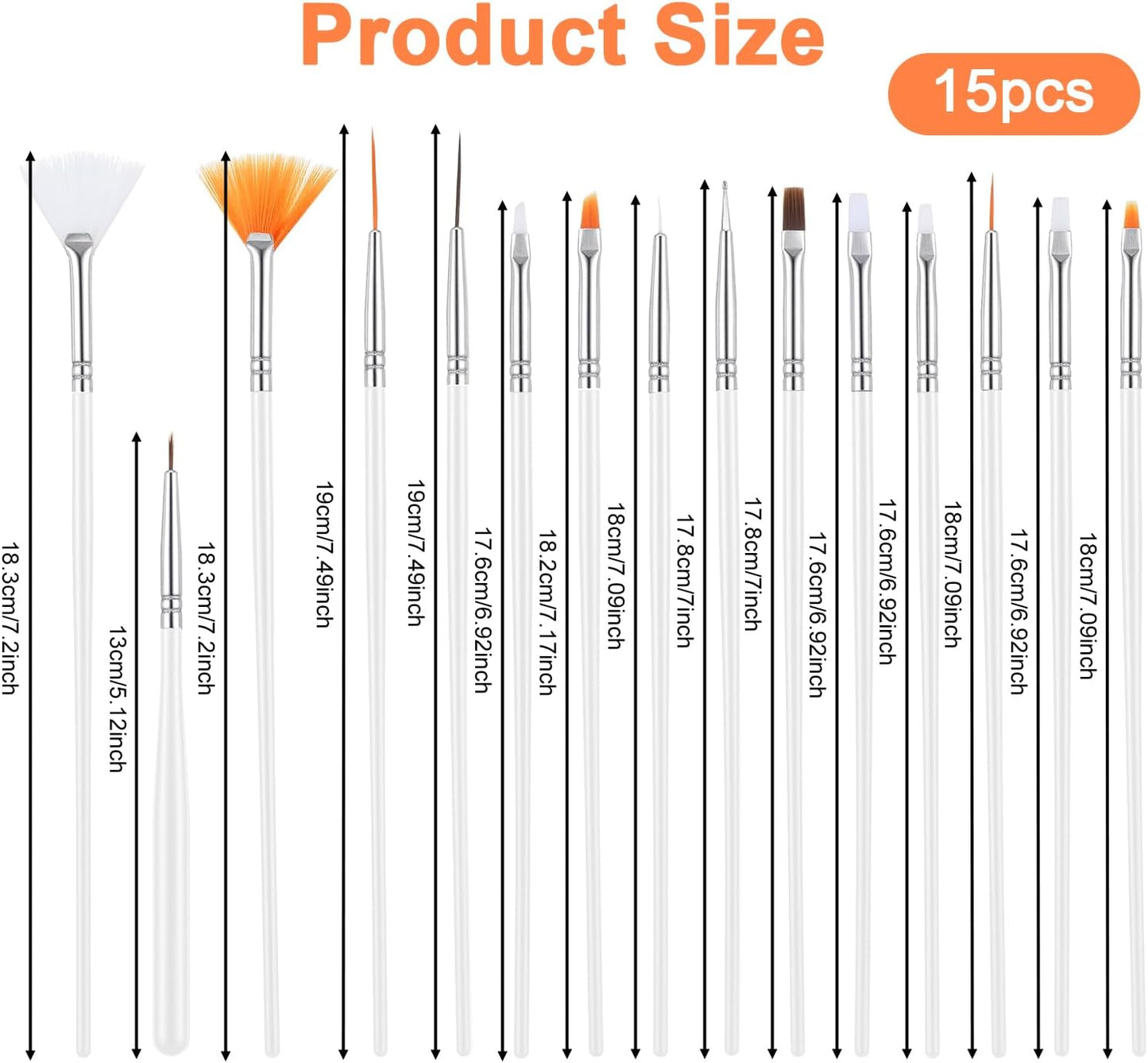JJUNW 15 PCS Cake Decorating Brushes, Sugar Cookie Decorating Brushes Kit Food Safe Basting Brush Multifunctional Decorative Baking Supplies Candy Icing Pastry Brush for Bakers(White)