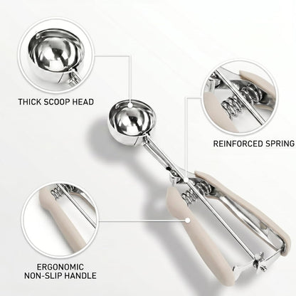Ice Cream Scoop, 18/8 Stainless Steel Cookie Scoop, Cookie Scoops for Baking, 2 Tbsp/ 30 ml/ 1 oz Cookie Dough Scoop, Ice Cream Scooper with Trigger Release, Cookie Scooper for Baking