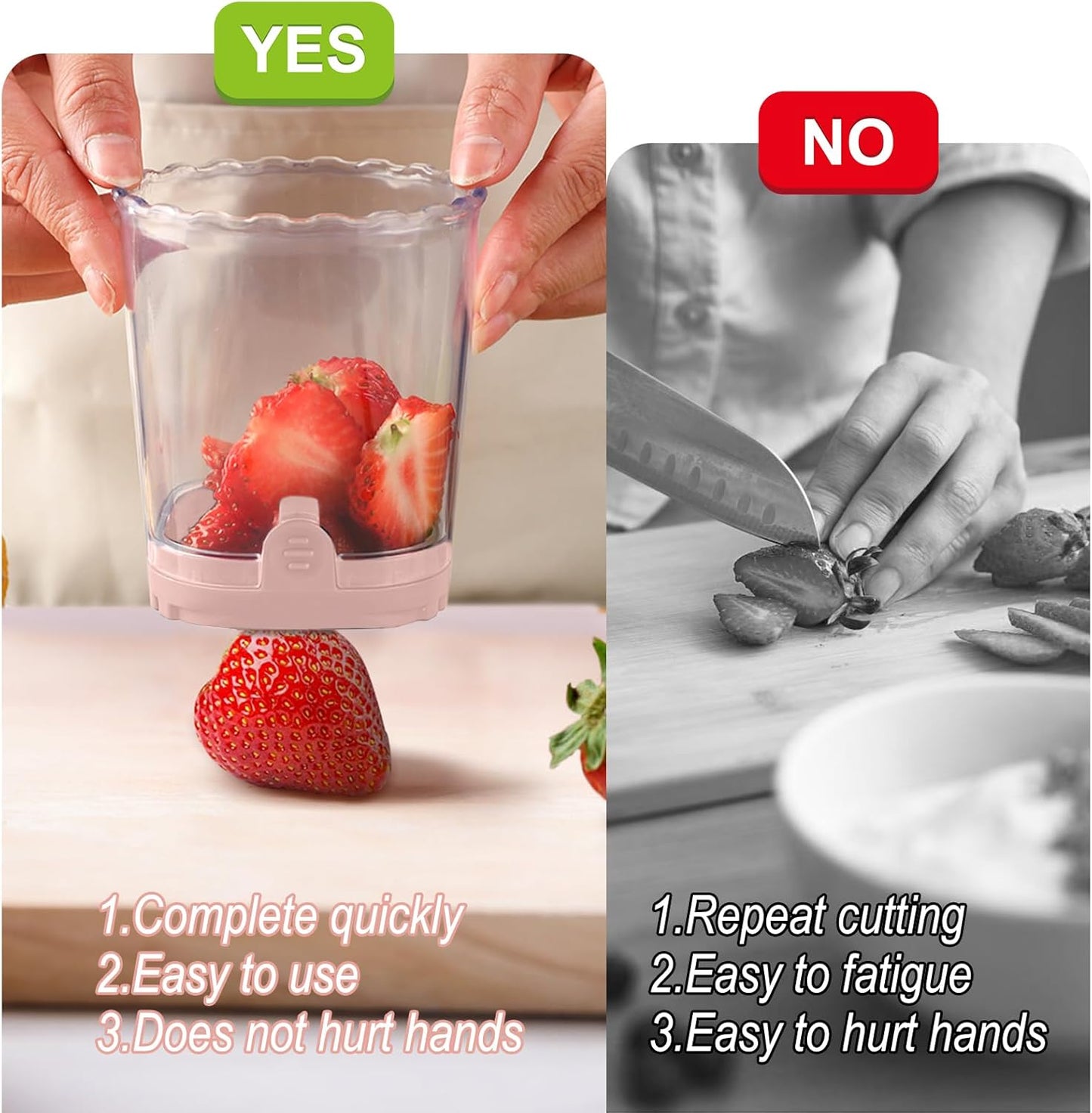 Strawberry Slicer：Fruit Slicer Cup Veggie Salad Speed Cutter for Strawberries Egg Banana Mushroom Cucumber Kiwi the Kitchen Portable Slicing Tool (Pink)