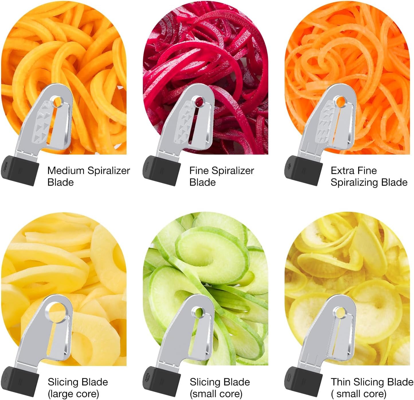 Spiralizer Attachment (5 Blades) Compatible with KitchenAid Stand Mixer, Comes with Peel, Core and Slice, Vegetable Slicer (Not KitchenAid Brand Spiralizer)