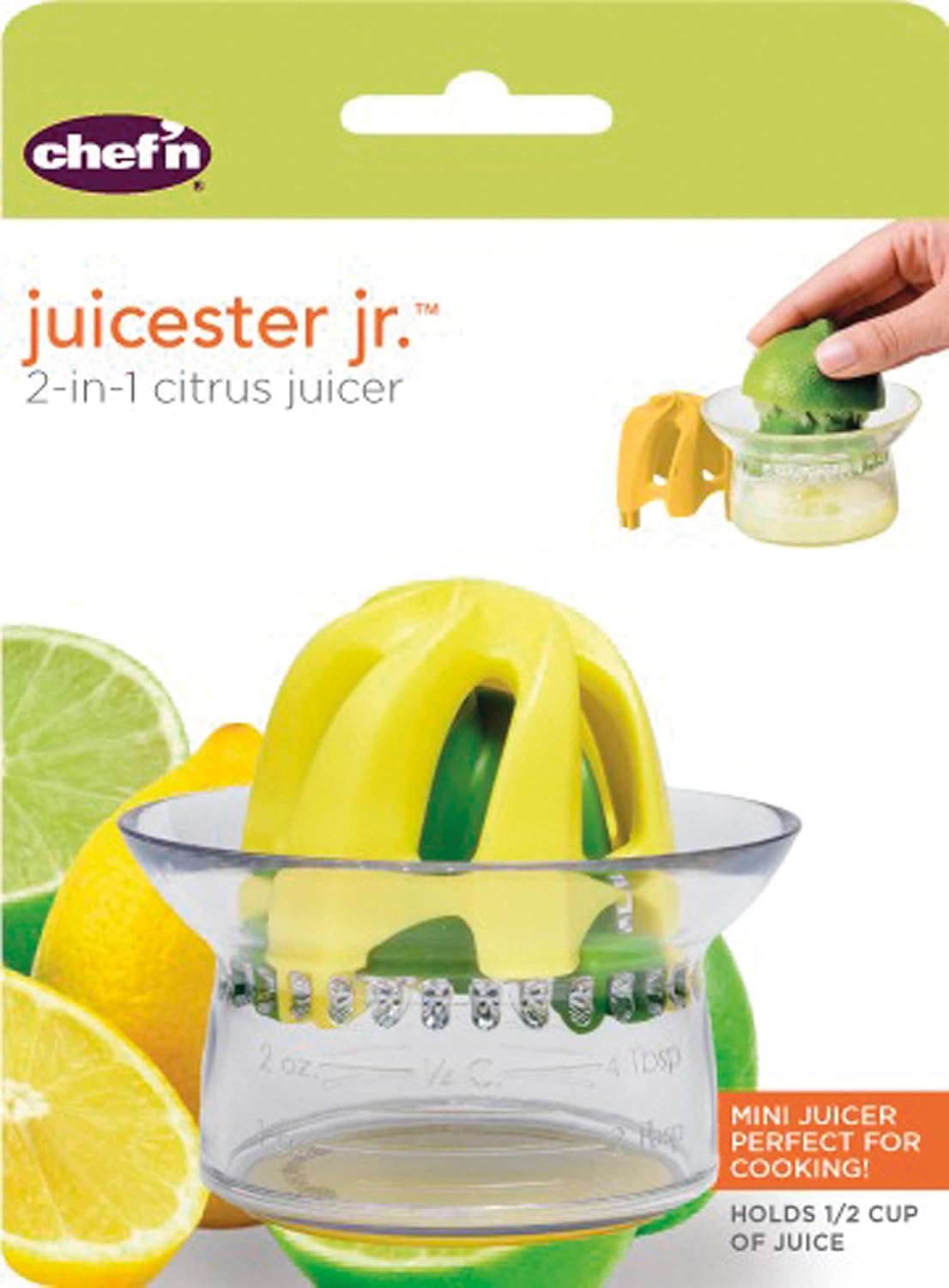 Chef'n Juicster Mini Citrus Juicer, One Size, Lemon/Arugala