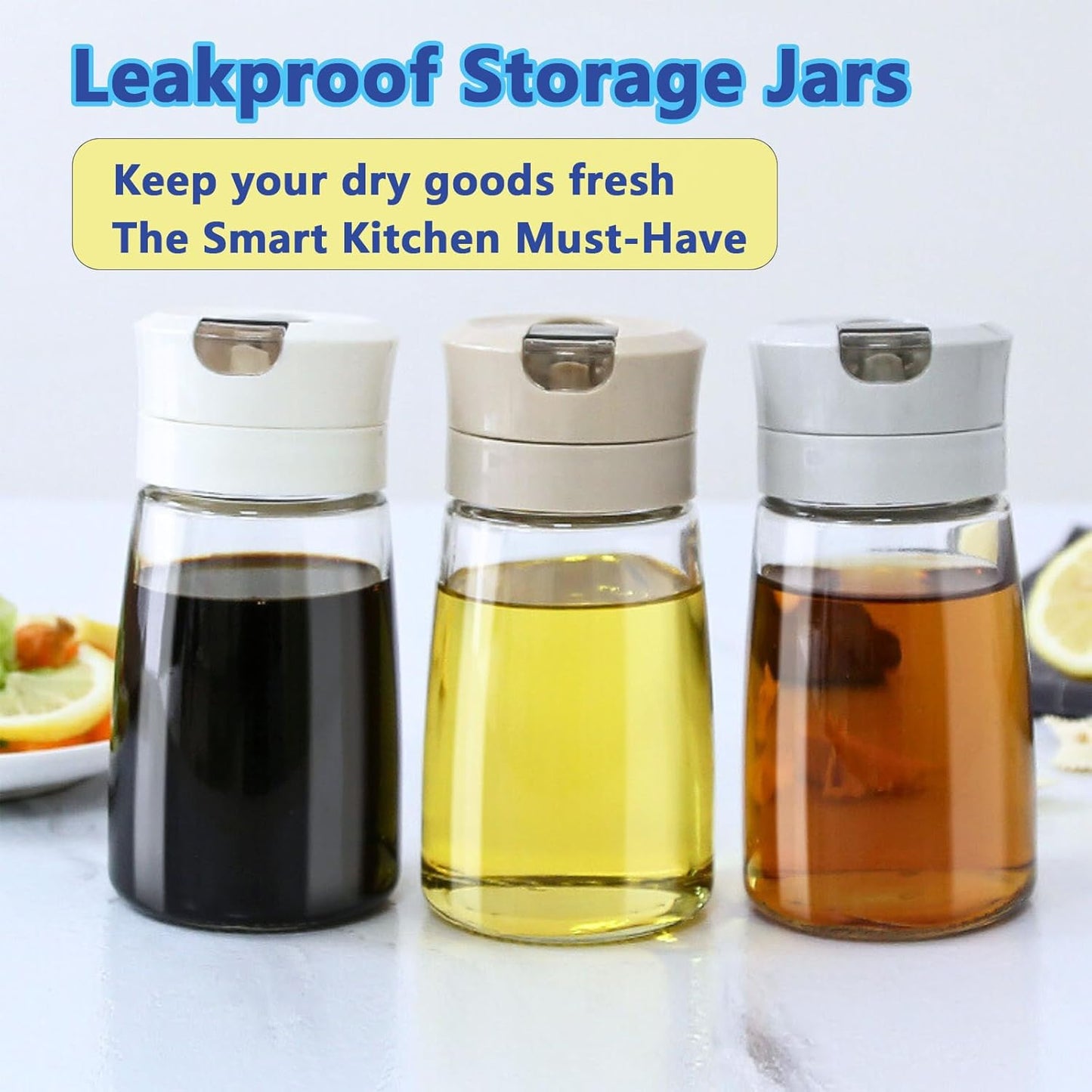 Simple Style Leak-Proof Glass Cruet Bottle 420ml, Oil & Vinegar Dispenser with Sealed Pour Spout, Wide Mouth, Easy to Clean, Kitchen & Dining Essential