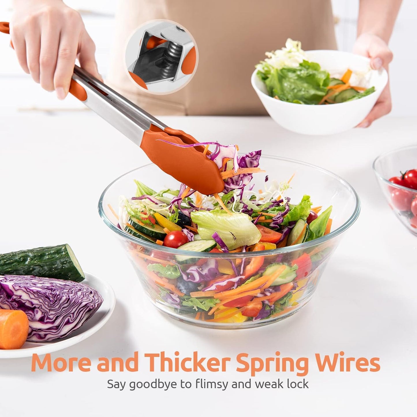 600ºF Heat Resistant Kitchen Tongs: U-Taste 9 inch Silicone Cooking Tong with Firm Sealed Non Stick Rubber Tips & Silicon Coated 18/8 Stainless Steel Handle & Smooth Locking for Serving Salad (Black)