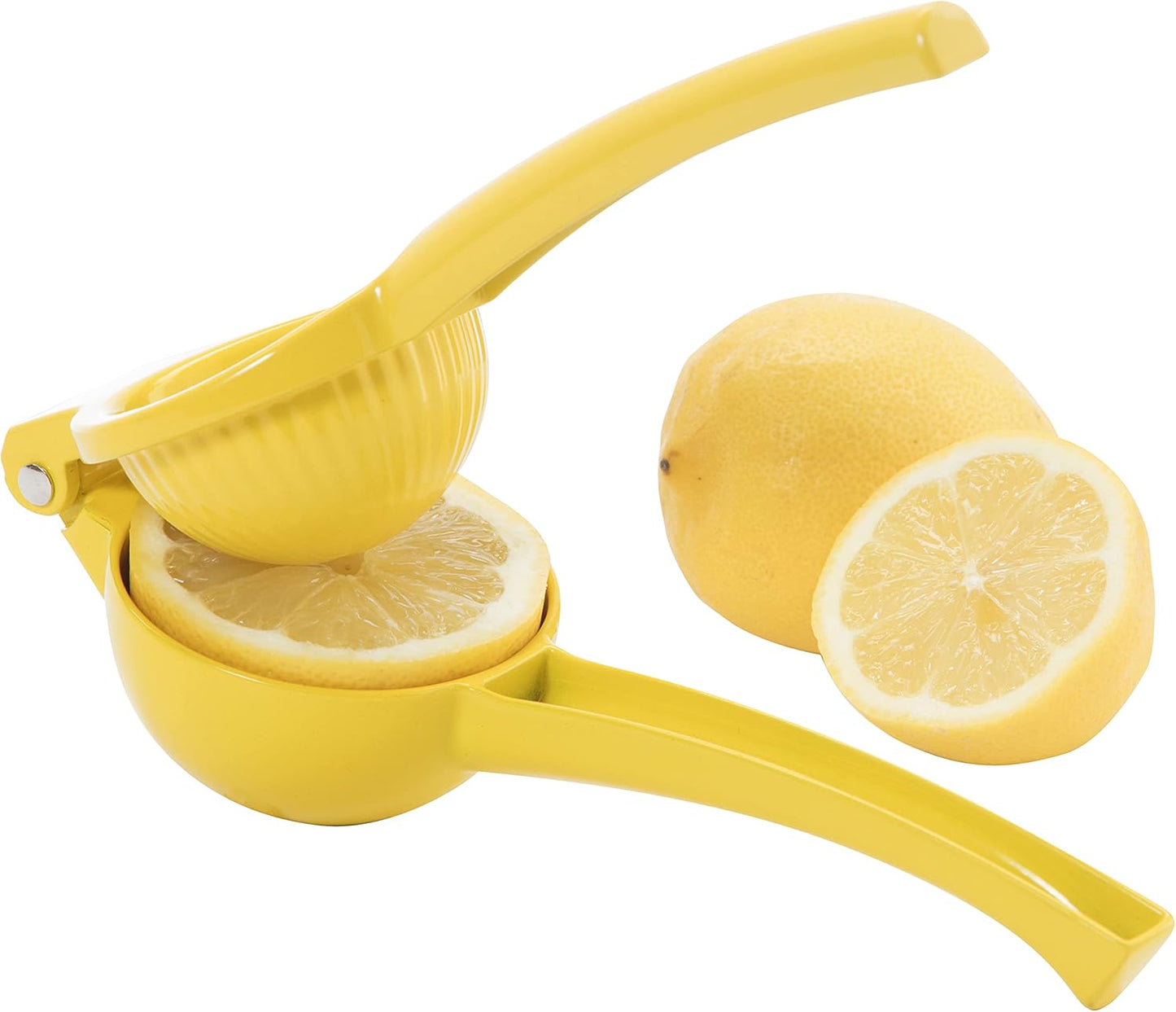 OGGI Combo Citrus Press- Aluminum Manual Citrus Juicer w/Non-Stick Coating, Ideal Hand Juicer, this Citrus Squeezer is a Great Addition to Your Kitchen Accessories, Yellow