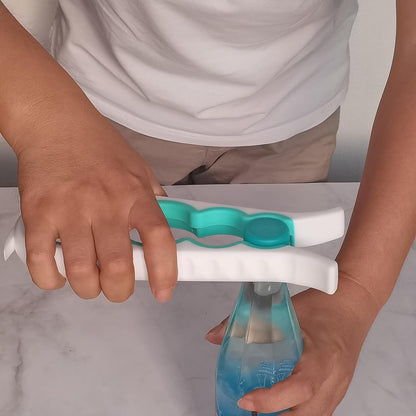 Otstar Jar Opener Bottle Opener and Can Opener for Weak hands, Seniors with Arthritis and Anyone with Low Strength, Mutil Jar Opener Get Lids Off Easily (Blue and Grey)