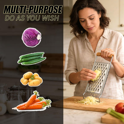 2 Pack Cheese Grater Handheld,Stainless Steel Zester Set of 2, Kitchen Flat Handheld Grater For Potato, Vegetable Chocolate, Spices,Carrot, Butter,Parmesan Cheese（Coarse Grater&Fine Grater）
