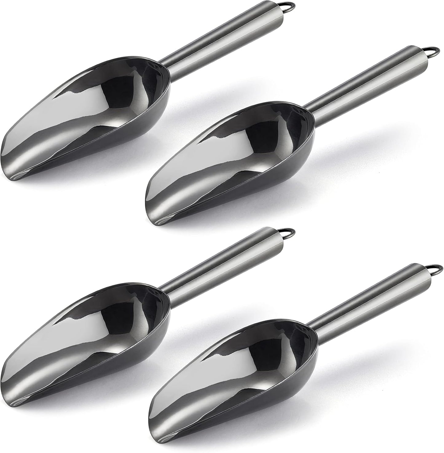 E-far Mini Scoop, 3 Ounce Stainless Steel Kitchen Utility Scoops, Ideal for Candy/Ice Cube/Flour/Sugar/Coffee Bean/Protein Powder, Food Grade & Anti Rust, Easy Clean & Dishwasher Safe (4 Pack)