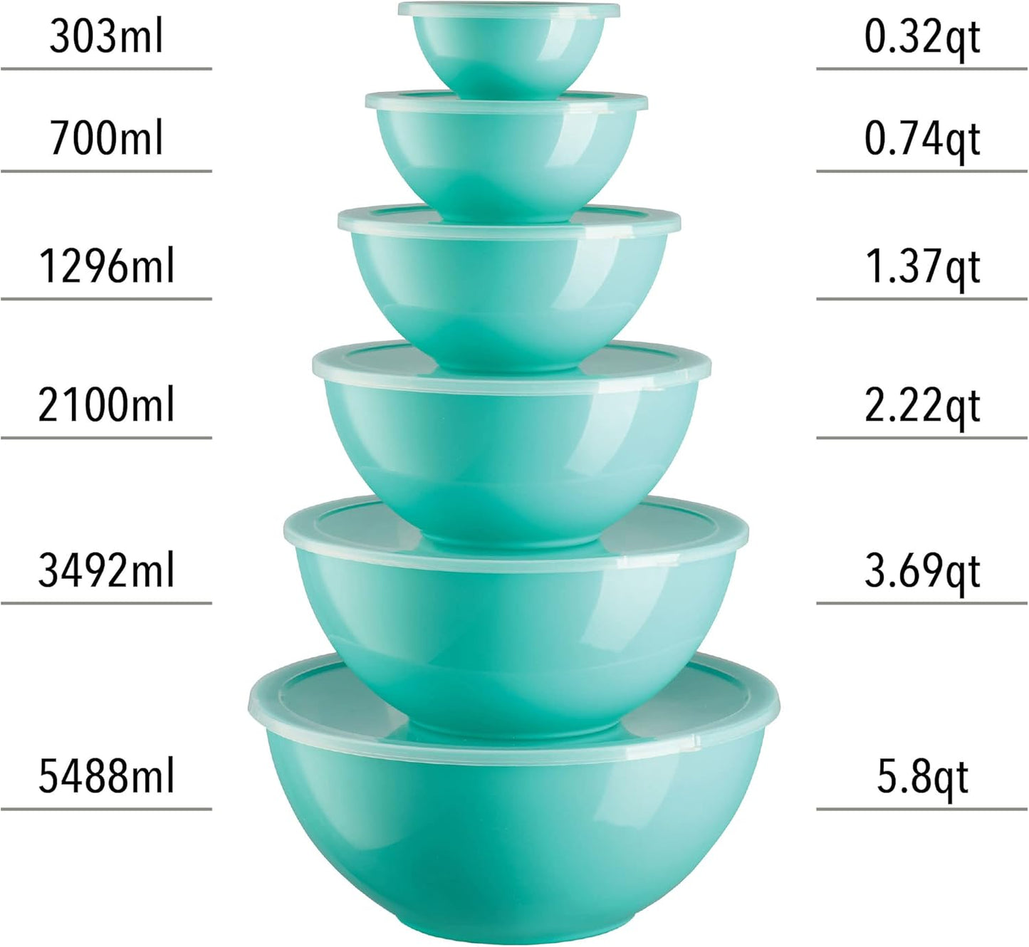 Table Concept Mixing Bowls with Airtight Lids, Stainless Steel Nesting Bowl Set for Space Saving Storage, Ideal for Cooking, Baking, Prepping & Food Storage