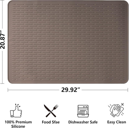 Stove Top Cover for Electric Stove- Range Covers for Electric Stove,Silicone XXL Dish Drying Mat, Glass Cooktop Covers, Flat RV Range top Mats (Black, 28"x20")
