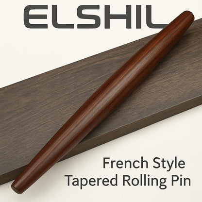 French Rolling Pin (18 Inch) – Wooden rolling pins for baking, Pizza, Pie Crust & Pastry. Cookie Roller – Handmade Tapered Dough Roller - Smooth, Durable & Elegant baking equipment