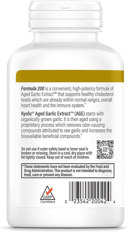 Kyolic Aged Garlic Extract Formula 200, Cardiovascular & Immune*, Reserve, 60 Capsules