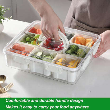 Taiuloo Airtight Fruit Storage Containers for Fridge with Lid & Handle, BPA-Free Snack Box Container with 4 Removable Colanders, Berry Vegetable Fresh Produce Saver, Clear Refrigerator Organizer Bins